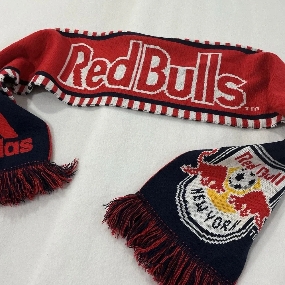 Adidas New York MLS Red Bull New York City FC Soccer Scarf-Red White Blue USA